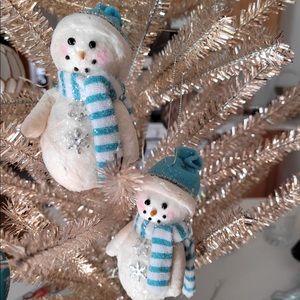 Set of 2 Snowmen Ornaments